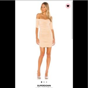 Revolve Superdown Carlyn Mini Dress in Nude